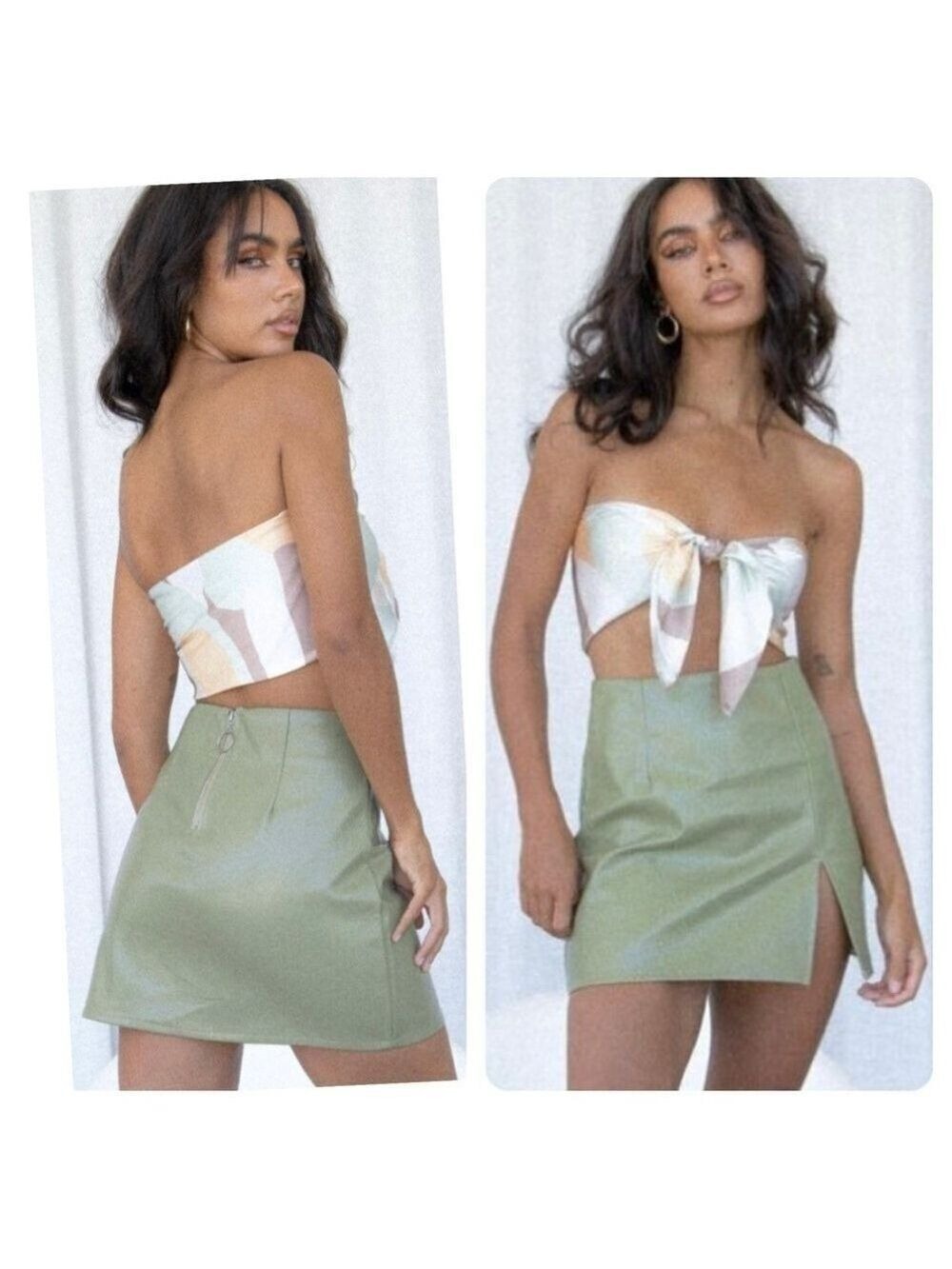 Princess Polly Faux Croc Leather Good Vibes Mini Skirt 6